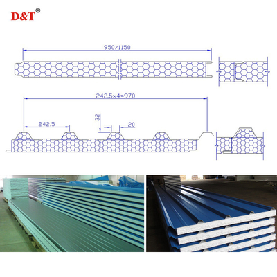 Çatı ve duvar için çok yönlü özel EPS / Rock Yün Sandviç Panel Makinesi