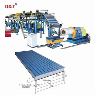 EPS Sandviç Panel Rulo Şekillendirme Makinesi/Çatı Kiremit Üretim Hattı Otomatik Kaya Yünü Sağlanan Renkli Çelik Levha